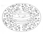 Coloriage free mandala to color planet stars 